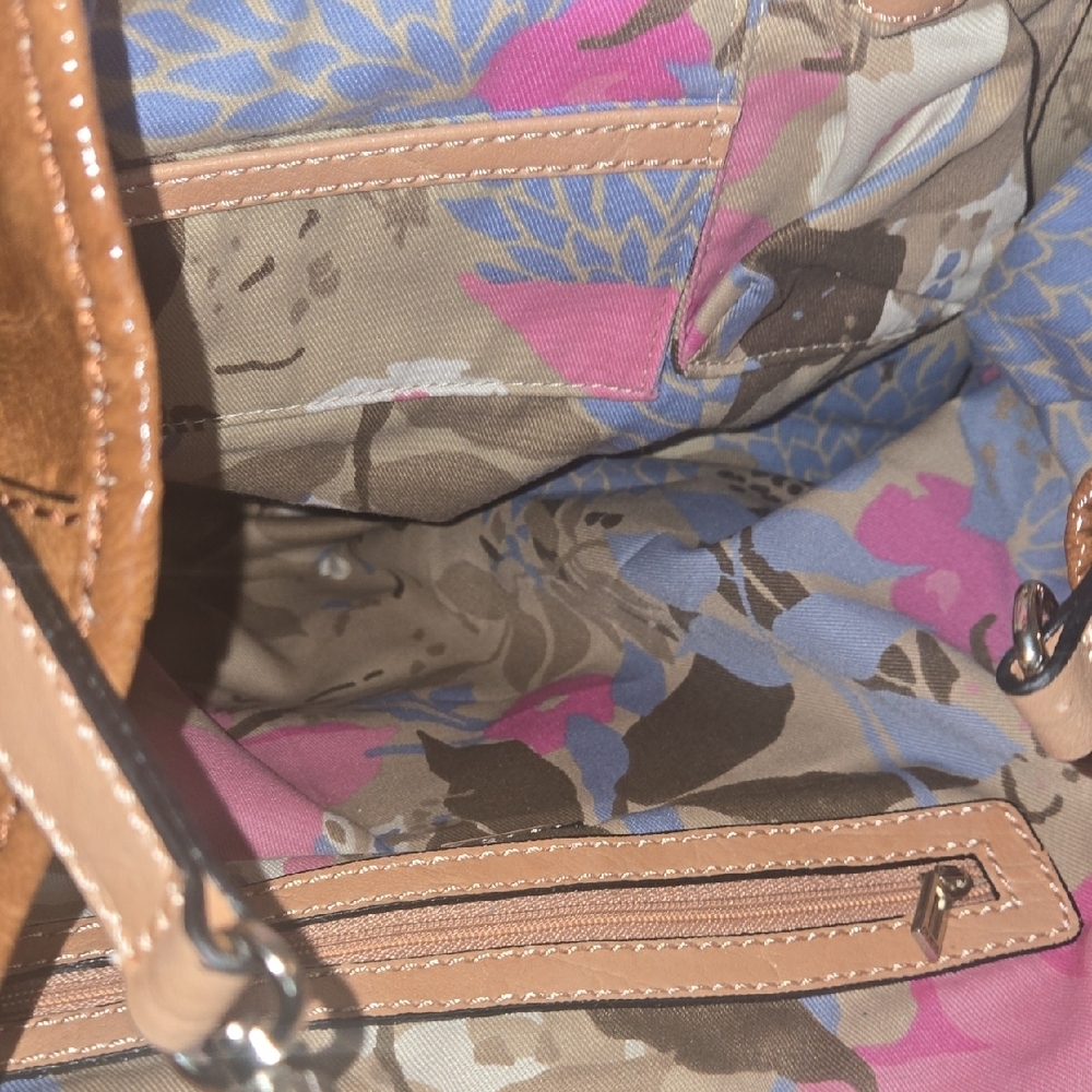 Guess Patent Leather Brown Handbag - image 8